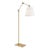 Suzanne Kasler for Visual Comfort Signature Graves Articulating Floor Lamp in Hand-Rubbed Antique Brass with Linen Shade For Sale