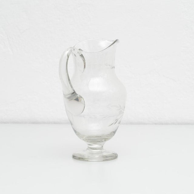 Glass French Blown Glass Water Jug, 1950s For Sale - Image 7 of 17
