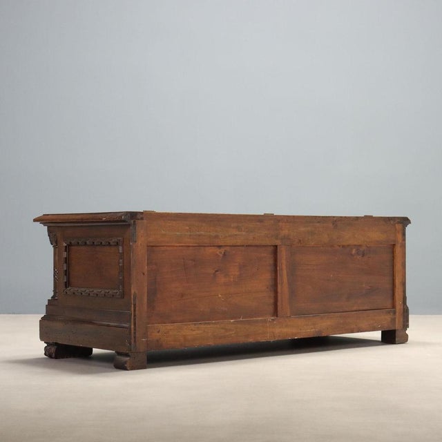 Mid-Century Carved Walnut Chest, Italy For Sale - Image 9 of 11