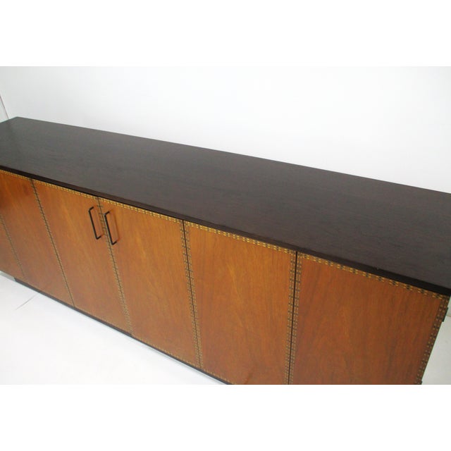 Wood Mid 20th Century Rare Renzo Rutili Directional Inlay Credenza Sideboard For Sale - Image 7 of 18