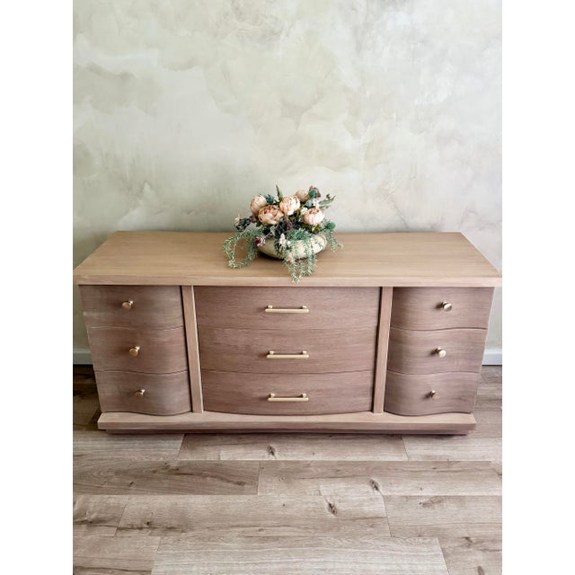 1970s Mid-Century Modern Natural Wood 9-Drawer Dresser For Sale - Image 9 of 9