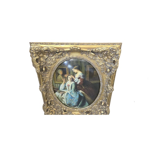 Romantic Scenes, 1950, Oils on Canvases, Set of 2 For Sale - Image 9 of 18