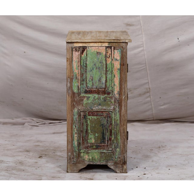 2020s Nightstand Made From Antique Indian Teakwood Architectural Elements For Sale - Image 5 of 8