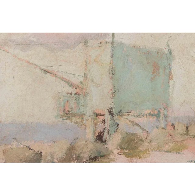Modern Franco Marzilli, Seaview, Oil Painting, 1970s For Sale - Image 3 of 6
