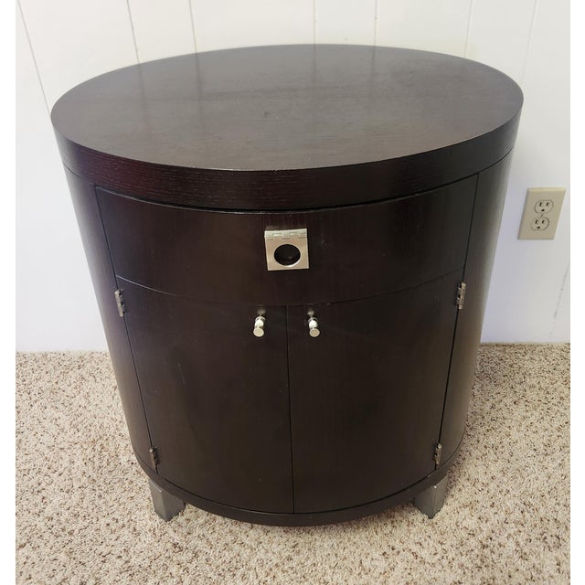 Michael Weiss Oval End Table Nightstand Quartersawn Oak For Sale - Image 11 of 12