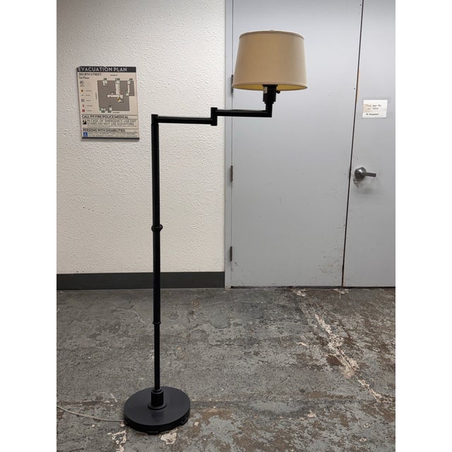 Library Style Swing-Arm Floor Lamp For Sale - Image 4 of 12