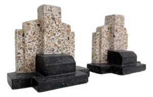 1940s Italian Terrazzo Bookends - A Pair
