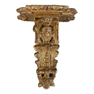 Antique 19th Century Small Scale Régence Style Carved Gilt Wood Wall Bracket Shelf