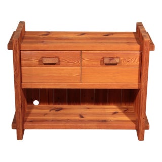 Brutalist Scandinavian Pine Cabinet by Hans Frydendal, 1970 For Sale