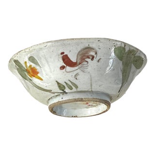 Antique Chinese Export Hand Painted Porcelain Bowl 6" Diameter For Sale
