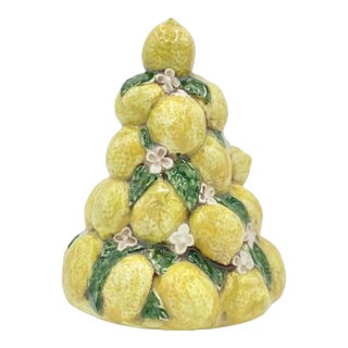 Vintage Italian Ceramic Pottery Lemon Topiary Decorative Centerpiece For Sale