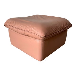 Nicoletti Salotti Italian Leather Ottoman For Sale