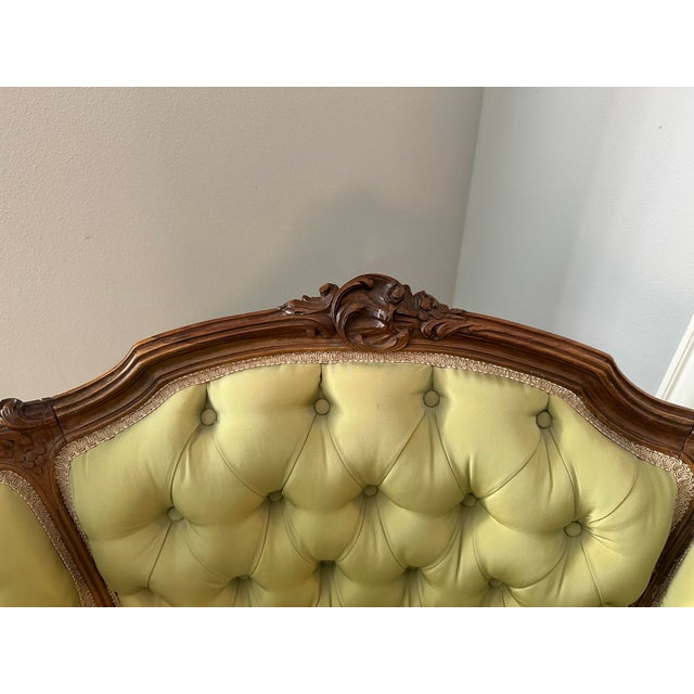 French Provincial Late 20th Century French Provincial / Louis XV Style Bergère Armchair For Sale - Image 3 of 3