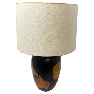 Turned Wood Table Lamp For Sale