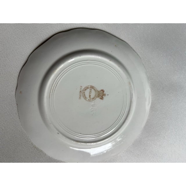 Victorian Late 19th Century John Maddock & Sons Majestic Multicolored Smooth "Imperfect" Bread Plates - Set of 4 For Sale - Image 3 of 10