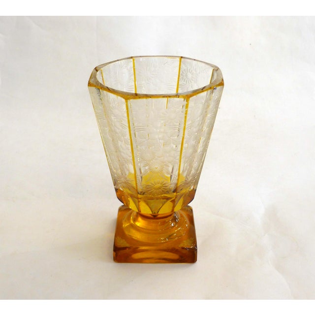 Art Deco Vase with Floral Motif in Glass, 1920s For Sale - Image 16 of 16