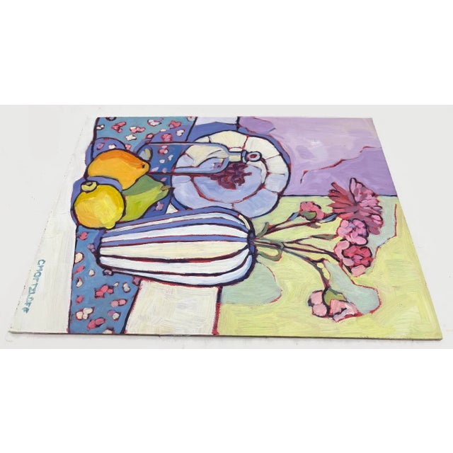 "Signs of Spring" Original Fauvist Floral Still Life Oil Painting by Catherine Martzloff For Sale - Image 4 of 8