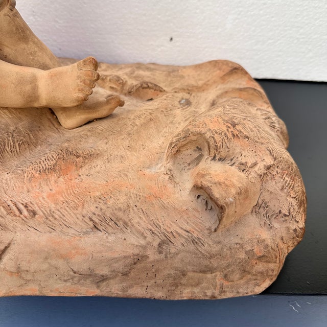 Léon Dufrène, Nude, Putto on a Lion's Skin, 1900s, Terracotta For Sale - Image 16 of 18