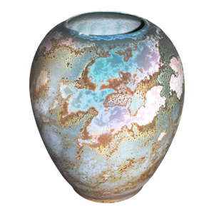1970s Tony Evans Raku "Ancient Sands" Large Martaban Style Vessel, Signed
