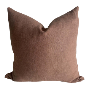 Belgian Linen Pillow Cover in Cinnamon With Insert
