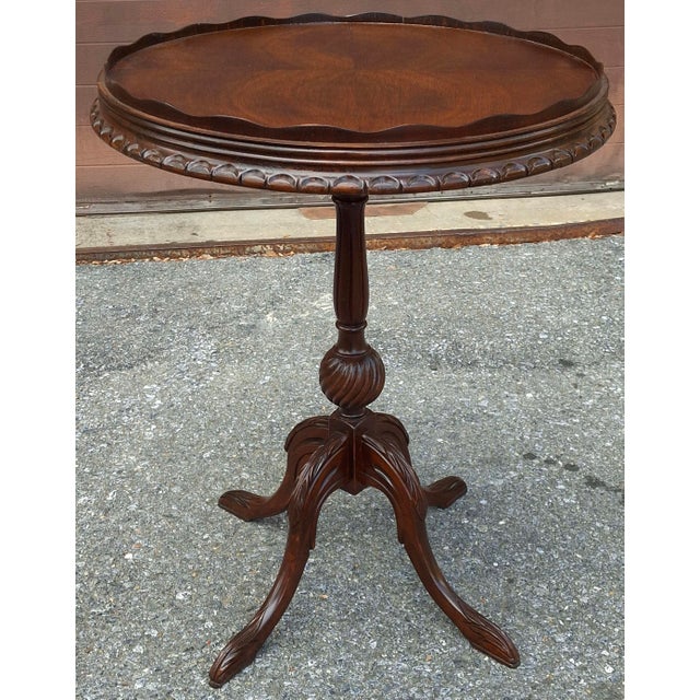 Late 19th Century Refinished George II Stye Pie Crust Side Wine Plant Lamp Table, Circa 1890s For Sale - Image 5 of 11