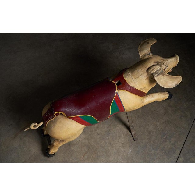 Pig Carousel Figure in Carved Wood, 1950s For Sale - Image 4 of 8
