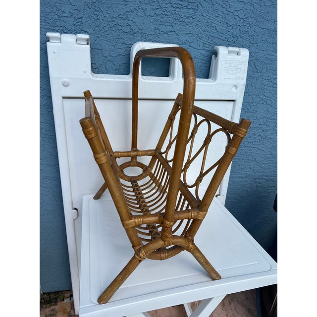 1950s 1950s Bamboo Magazine Rack For Sale - Image 5 of 8