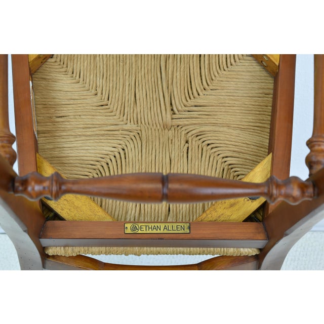 Ethan Allen Country French Collection Wheat Sheaf Back Rush Seat