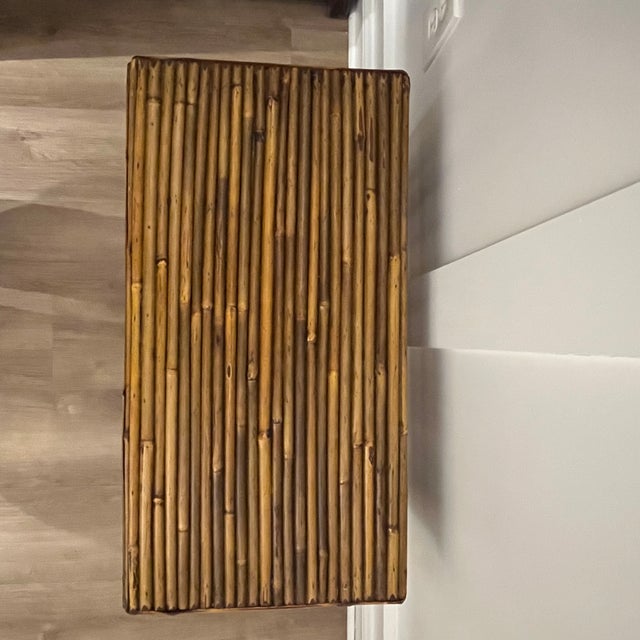 Mid 20th Century Vintage Pencil Reed Bamboo Side Table For Sale - Image 5 of 18
