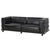 Metal Crafters and Weavers Henry Industrial Modern Black Leather Sofa For Sale - Image 7 of 7