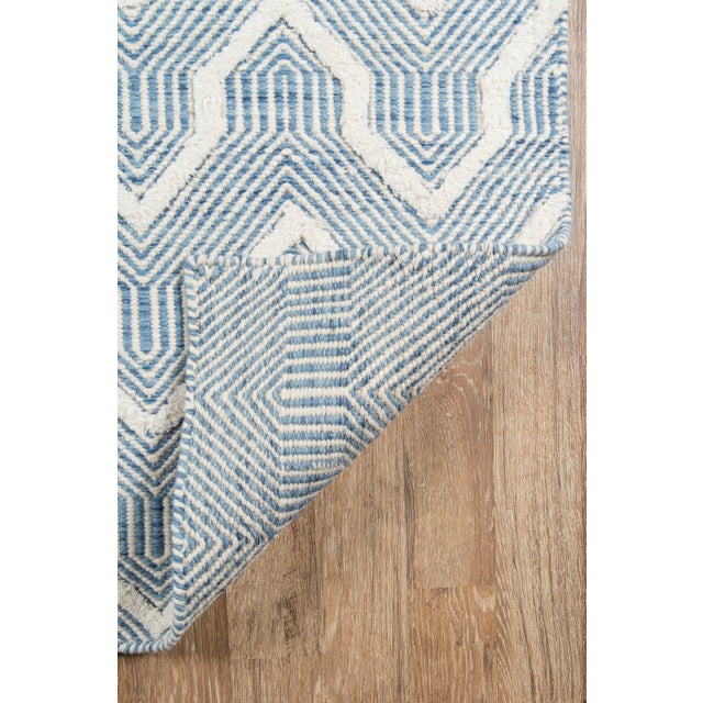 Erin Gates Erin Gates by Momeni Langdon Prince Blue Hand Woven Wool Area Rug - 8′6″ × 11′6″ For Sale - Image 4 of 7