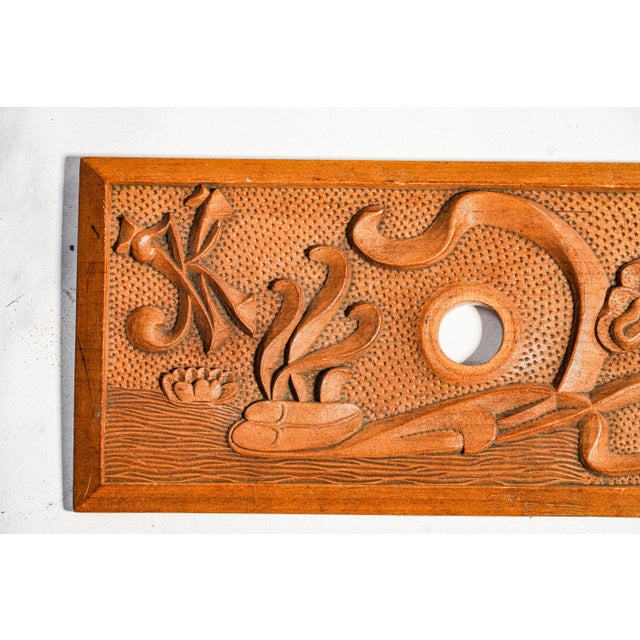 Oversized Antique Art Nouveau Carved Wood Ink Blotter Paperweight World War I 1914–1917 European Folk Art Desk Accessory For Sale - Image 12 of 15