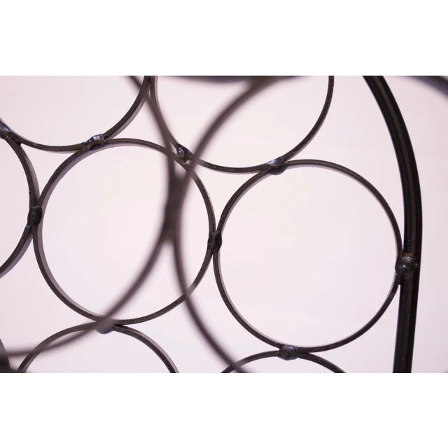 1950s Arthur Umanoff Wrought Iron Seventeen-Bottle Wine Holder For Sale - Image 5 of 13