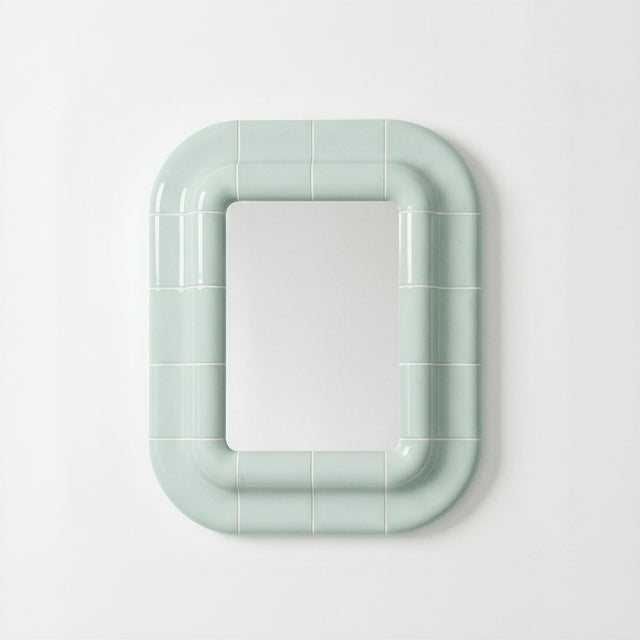 Glass Lola Mirror in Pastel Mint by Tilecito For Sale - Image 7 of 7