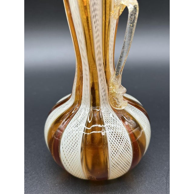 Antique Salviati Filigree Murano Glass Vases, Set of 2 For Sale - Image 5 of 13