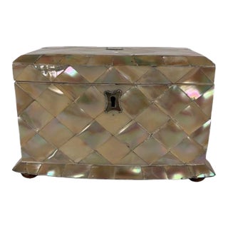 Mother of Pearl Tea Caddy English Circa 1870 For Sale