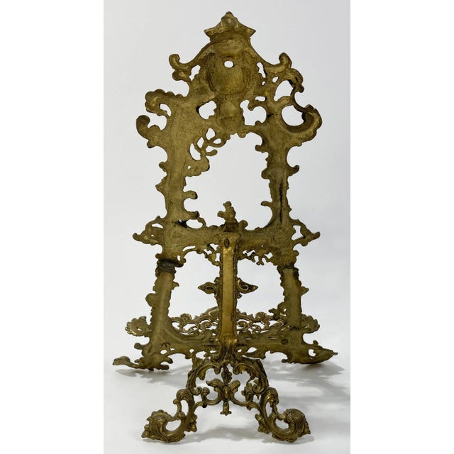 Substantial Antique Brass Victorian Style Table Easel For Sale In Kansas City - Image 6 of 9
