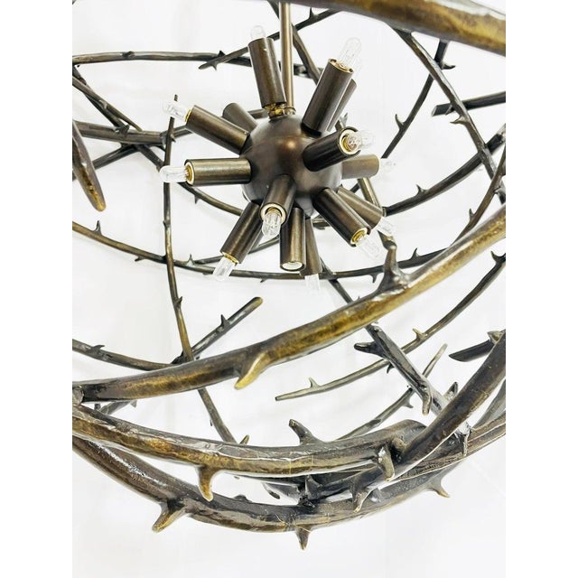Bronze Bronze Chandelier in the Style of the "Rosier" Model by Herve Van Der Straeten For Sale - Image 8 of 12
