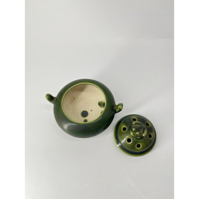 Green Vintage Japanese Green Ceramic Incense Burner For Sale - Image 8 of 8