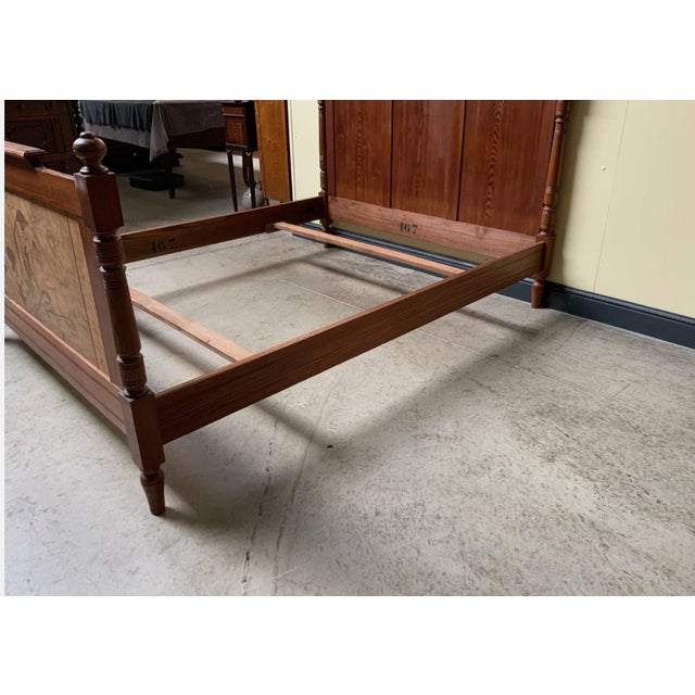 Antique Art Nouveau Ornate Bed with Inlays, 1900 For Sale - Image 4 of 11