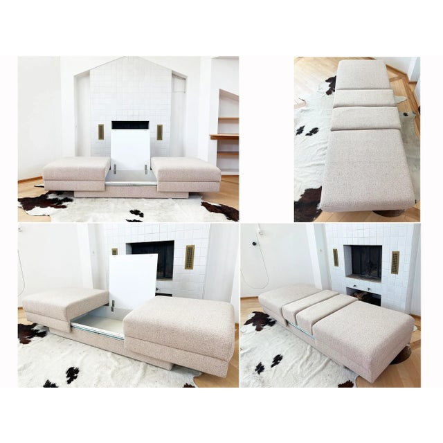Vintage Scandinavian Convertible Sofa with Built-In Table, 1980s For Sale - Image 12 of 13