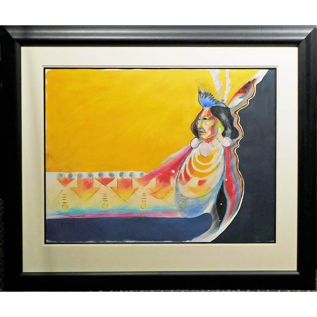 1990s Bruce King Untitled Hand Signed Original Painting, Native American For Sale - Image 5 of 12