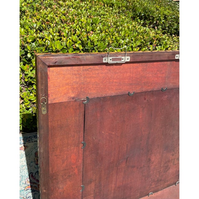 Gold Vintage Banana Leaf Beveled Statement Mirror For Sale - Image 8 of 8