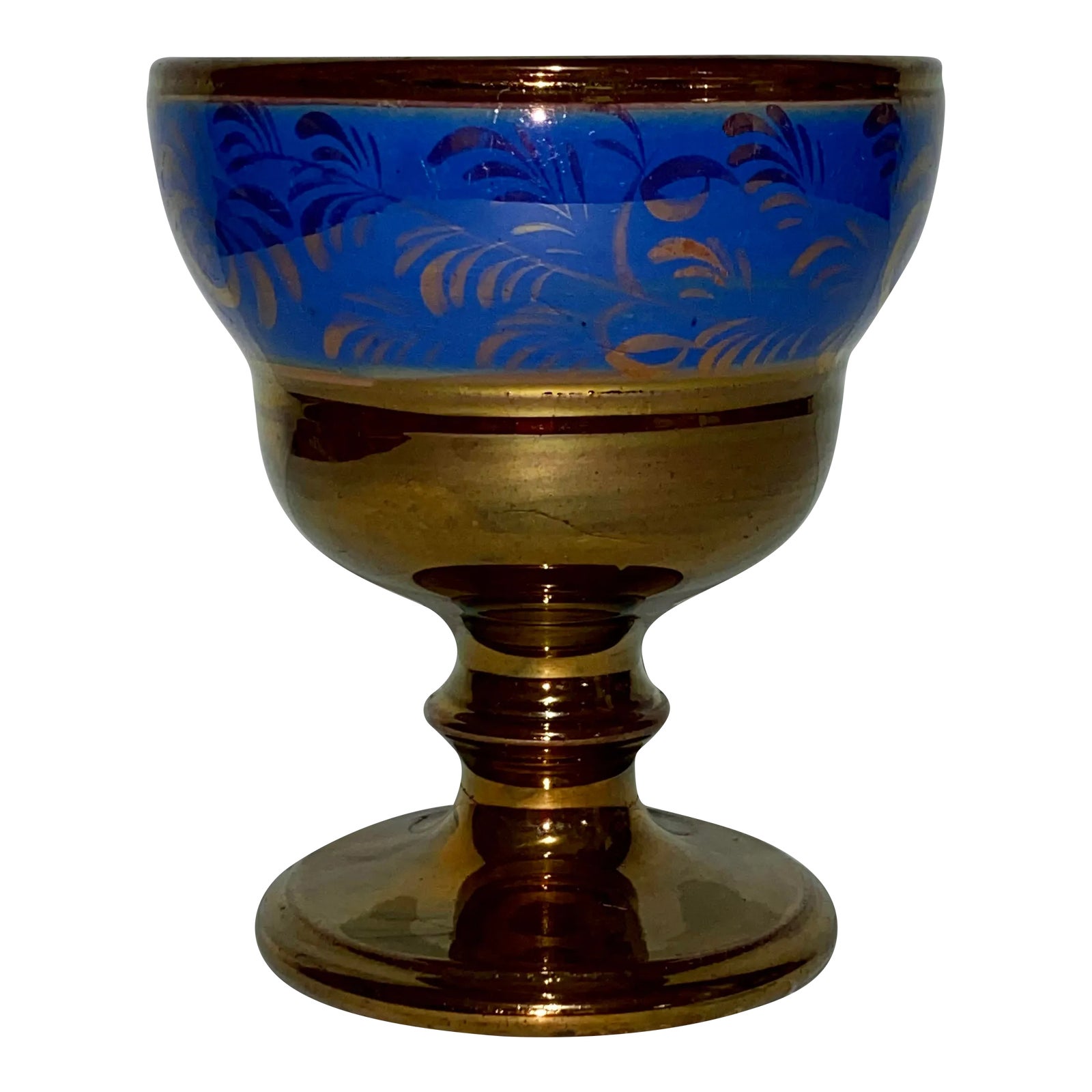 Mid 19th Century English Staffordshire Luster Goblet | Chairish