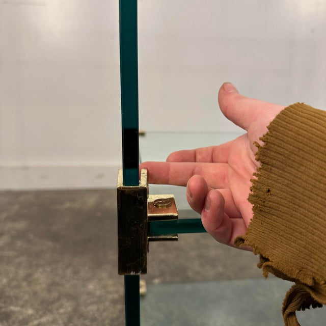 Glass Pace Collection Glass and Brass Etagere Bookcase For Sale - Image 7 of 11