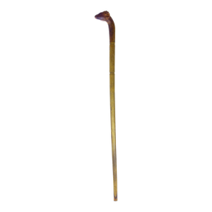 Antique Hand Carved Folk Art Ram Head Wooden Walking Cane