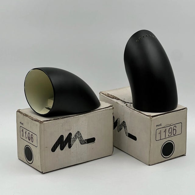 Black Gomito Wall Lamps by Elio Martinelli for Martinelli Luce, 1970s, Set of 2 For Sale - Image 8 of 11