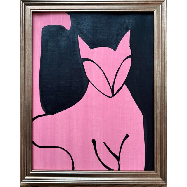 Pair of Original Cat Paintings by Max and Alma For Sale - Image 4 of 8