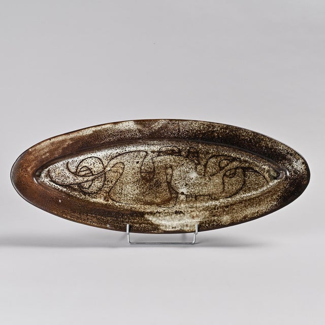 Large Ceramic Platter from Michel Anasse, France, 1960s For Sale - Image 11 of 11