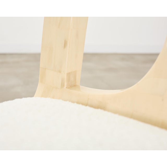 Enrique Garcel Colombian Tessellated Bone Chair With Bouclé For Sale - Image 15 of 18
